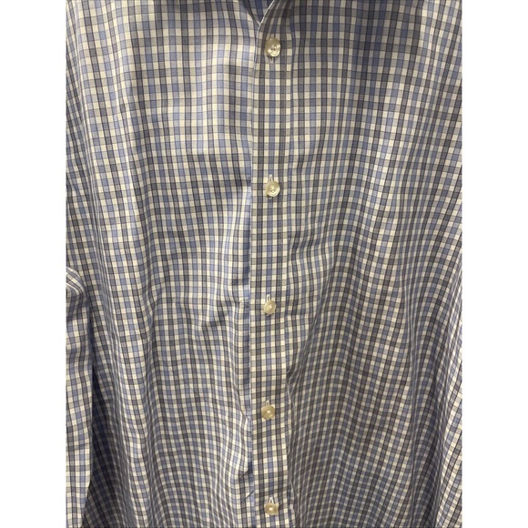 UNTUCKit Men's XXL Blue Checkered Long Sleeve Button Down Shirt Cotton EUC - Picture 3 of 8